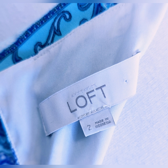 Loft Blue Pattern Dress - Picture 6 of 6